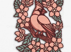 Σετ των 3 Intra απο ξύλο plywood 3mm-4mm πάχος Cardinal 3D Layer Papercut Δίασταση 7x7 cm INTRAFABR-93429903