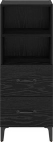 vidaXL Πλαϊνό γραφείο Μαύρη δρυς 34 x 34.5 x 90 εκ Επεξεργασμένο ξύλο