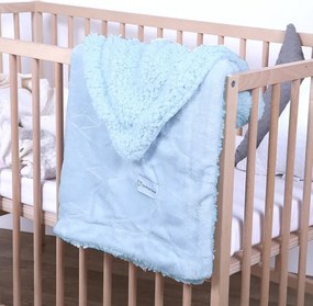 Κουβέρτα Fleece Αγκαλιάς Bimbidreams Κεντημένη Blue Stars