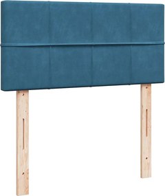 vidaXL Κρεβάτι Boxspring με Στρώμα Μπλε 80 x 200 εκ. Βελούδινο