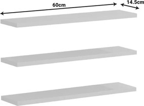 Ραφιέρα τοίχου Divar pakoworld ανθρακί 60x14.5x1.8εκ
