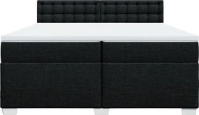 vidaXL Κρεβάτι Boxspring με Στρώμα Μαύρο 200x200 εκ. Υφασμάτινο