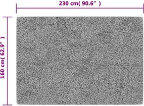 vidaXL Χαλί Πλενόμενο Γκρι 160 x 230 εκ.
