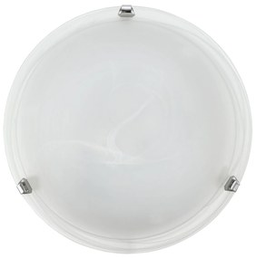 Φωτιστικό Οροφής - Πλαφονιέρα Salome 7186 White-Silver Eglo Μέταλλο,Γυαλί
