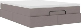 vidaXL Κρεβάτι-Μπαλκόνι με Στρώμα, Ύφασμα 140x190 εκ., Μπεζ