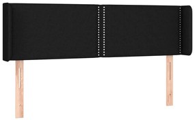 vidaXL Κεφαλάρι Κρεβατιού LED Μαύρο 147x16x78/88 εκ. Υφασμάτινο