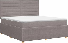 vidaXL Κρεβάτι box spring με στρώμα Taupe 140 x 200 cm Ύφασμα