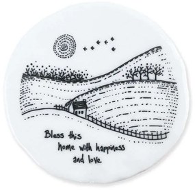 Σουβέρ Bless This Home EI0213 9,8x0,8x9,7cm White-Black Πορσελάνη