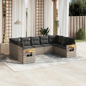 vidaXL Patio Sofa Set 9-θέσια Grey