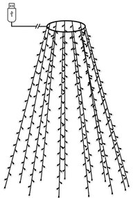 vidaXL Χριστουγεννιάτικα Λαμπάκια Χταπόδι 210 LED Πολύχρωμα 210 εκ.