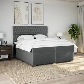 ΚΡΕΒΑΤΙ BOXSPRING ΜΕ ΣΤΡΩΜΑ ΣΚΟΥΡΟ ΓΚΡΙ 200X200 ΕΚ. ΥΦΑΣΜΑΤΙΝΟ 3292903