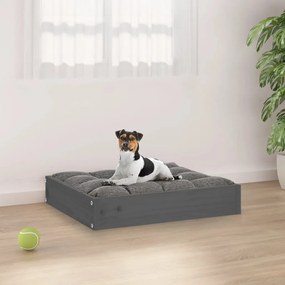 vidaXL Κρεβάτι Σκύλου Γκρι 51,5 x 44 x 9 εκ. από Μασίφ Ξύλο Πεύκου