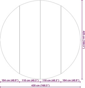 vidaXL Εδαφοκάλυψη Πισίνας Μαύρο Ø 428 cm Μη Υφαμένο Ύφασμα