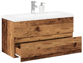 Ντουλάπι με Ενσωματωμένο Νιπτήρα Παλιό Ξύλο