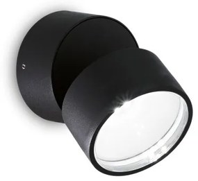 Απλίκα-Σποτ Φωτιστικό Τοίχου LED 7W Μαύρο 4000K Φ9cm Omega 285504 Ideal Lux 285504