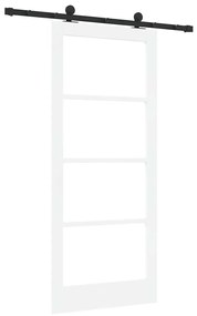 vidaXL Συρόμενη Πόρτα Λευκό 86 x 198.5 cm Ξύλο και μέταλλο