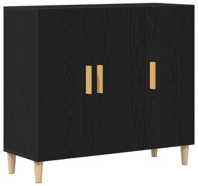vidaXL Μπουφές Μαύρος Δρυς 90x34x80 εκ Επεξεργασμένο Ξύλο