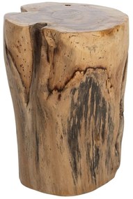 Τραπεζάκι Βοηθητικό HM9374 Φ30cm 35x45cm Από Μασίφ Ξύλο Τeak Natural Wood
