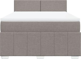 vidaXL Κρεβάτι Boxspring με Στρώμα Taupe 140x200 εκ. Υφασμάτινο