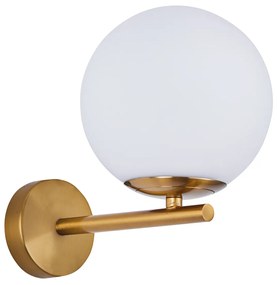 Φωτιστικό Τοίχου - Απλίκα SE21-GM-22 FLAKE GOLD MATT OPAL GLASS WALL LAMP Γ3 - Μέταλλο - 77-8286