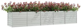 vidaXL Ζαρντινιέρα Υπερυψωμένη Ασημί 400x80x77 εκ. Γαλβανισμ. Χάλυβας