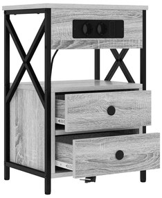 vidaXL Κομοδίνο Γκρι sonoma 40 x 31 x 60 εκ. Επεξεργασμένο ξύλο