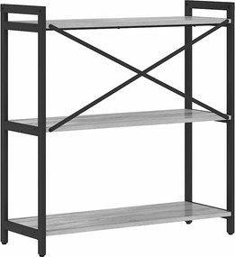 vidaXL Ράφι Βιβλίων Γκρι sonoma 80 x 30 x 85 cm Επεξεργασμένο ξύλο