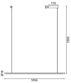 ΚΡΕΜΑΣΤΟ ΦΩΤΙΣΤΙΚΟ LED 18W 3000K 920LM ΛΕΥΚΟ ΑΛΟΥΜΙΝΙΟ DIMMER ΑΦΗΣ 105Χ1,8ΧΗ150CM AVENUE - Αλουμίνιο - ZM16LEDP105WH