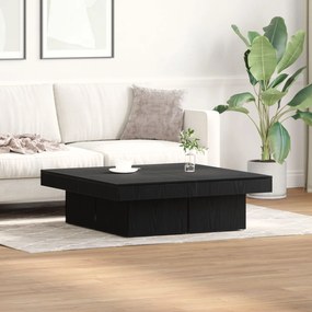 Τραπέζι σαλονιού Μαύρο Δρυς 90x90x28 εκ. Φτιαγμένο από ξύλο