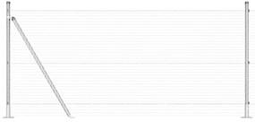 vidaXL Στύλος Περιφράξεων Ασημί 10 x 1 μ (25 x 25 mm πλέγμα) Ατσάλι