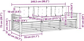 vidaXL Σειρά Καναπέ Εξωτερικού 3 pcs Λευκό και Κρεμ Πολυεστέρας