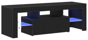 vidaXL Ντουλάπα τηλεόρασης με LED φώτα Μαύρη Δρυς 120x35x40 εκ