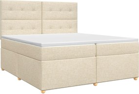 vidaXL Κρεβάτι box spring με στρώμα Κρεμ 200 x 200 cm Ύφασμα