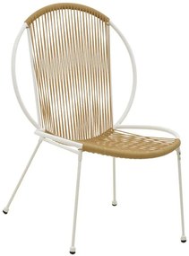 Καρέκλα Dapper 152-000043 64,5x74,5x76cm White-Natural Rattan, Μέταλλο