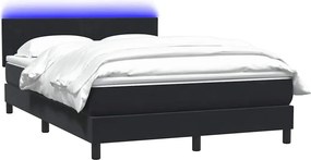 VidaXL Κρεβάτι Boxspring με Στρώμα & LED Μαύρο 160x210 εκ. Βελούδινο