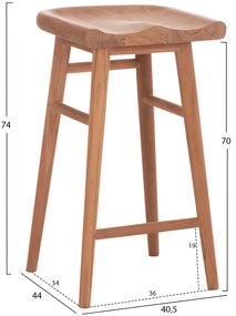 ΣΚΑΜΠΟ ΜΠΑΡ BOLMAR HM18108 ΞΥΛΟ ΤΕΑΚ ΣΕ ΦΥΣΙΚΟ 40.5x44x74Υεκ. (1 Τεμμάχια)
