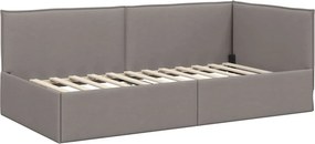 vidaXL Κρεβάτι Γωνίας Taupe 90 x 200 cm ύφασμα