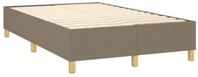 vidaXL Κρεβάτι Boxspring με Στρώμα Taupe 120x200 εκ. Υφασμάτινο