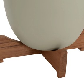ΓΛΑΣΤΡΕΣ ΣΕΤ 2ΤΜΧ SEON HM4686.09 TERRACOTTA ΣΕ ΛΕΥΚΟ &amp; ΠΡΑΣΙΝΟ--TEAK ΒΑΣΗ