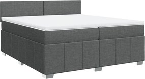 vidaXL Κρεβάτι Boxspring με Στρώμα Σκούρο Γκρι 200x200 εκ. Υφασμάτινο