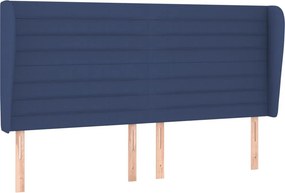 vidaXL Κρεβάτι Boxspring με Στρώμα Μπλε 160x200 εκ. Υφασμάτινο