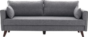 Τριθέσιος Καναπές Γκρι BELLA 81x208x85