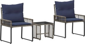 vidaXL Σετ Εξωτερικών Επίπλων 7 τμχ. Γκρι και Navy Blue