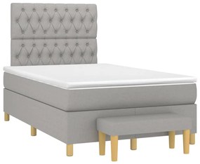 ΚΡΕΒΑΤΙ BOXSPRING ΜΕ ΣΤΡΩΜΑ ΑΝΟΙΧΤΟ ΓΚΡΙ 120X200 ΕΚ. ΥΦΑΣΜΑΤΙΝΟ 3137381