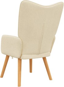 vidaXL Πολυθρόνα Relax Κρεμ Υφασμάτινη