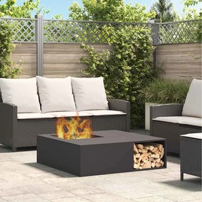 vidaXL Φωτιά Μαύρο 100 x 100 x 30 cm Κρύα έλαση από χάλυβα