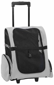 vidaXL Καρότσι Κατοικίδιων 3 σε 1 Γκρι 48x32x57 εκ. από Ύφασμα Oxford