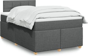 vidaXL Κρεβάτι Boxspring με Στρώμα Σκούρο Γκρι 120x190 εκ Υφασμάτινο