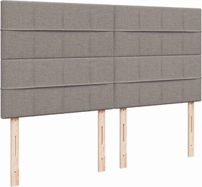 vidaXL Κρεβάτι Boxspring με Στρώμα Taupe 180x200 εκ. Υφασμάτινο