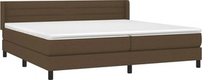 vidaXL Κρεβάτι Boxspring με Στρώμα Σκούρο Καφέ 200x200 εκ. Υφασμάτινο